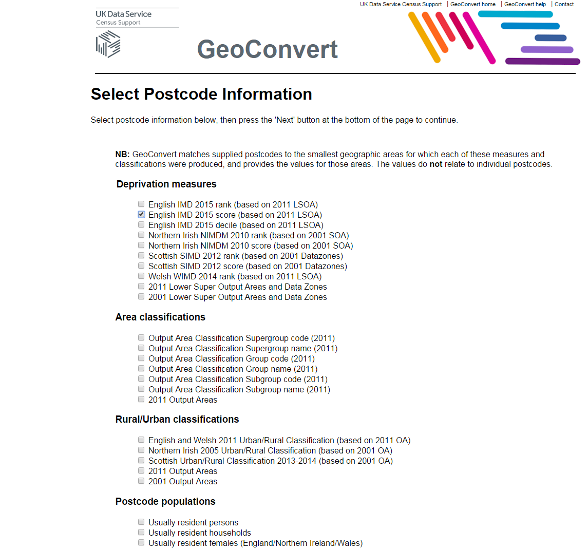 Choose postcode metadata